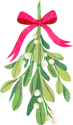 Detailed Textured Handdrawn Christmas Mistletoe